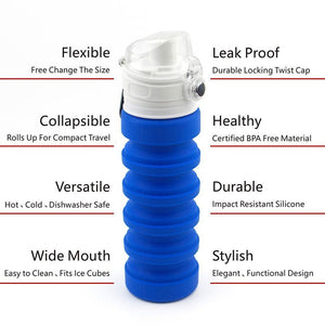 Collapsible Water Bottle Silicone Travel Bottle - CampWildRide.com