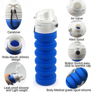 Collapsible Water Bottle Silicone Travel Bottle - CampWildRide.com