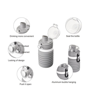 Collapsible Water Bottle Silicone Travel Bottle - CampWildRide.com