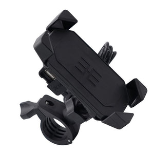 Motorcycle Cell Phone Mount Holder with USB Cable Charger Adapter 2.1A Power Socket - CampWildRide.com