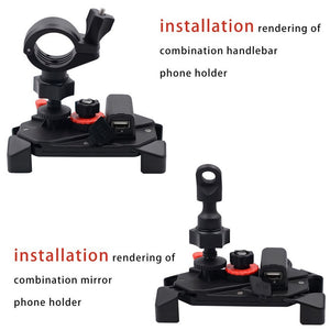Motorcycle Cell Phone Mount Holder with USB Cable Charger Adapter 2.1A Power Socket - CampWildRide.com