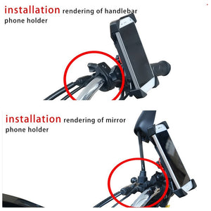 Motorcycle Cell Phone Mount Holder with USB Cable Charger Adapter 2.1A Power Socket - CampWildRide.com