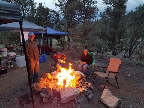 Fun around the campfire at Texas Creek CO
