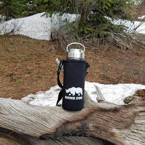 18 Oz Stainless Steel Water Bottle w/Sleeve and Wide Mouth Stainless Steel Lid - CampWildRide.com