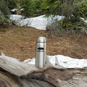 18 Oz Stainless Steel Water Bottle with Insulated Wide Mouth Stainless Steel Lid - CampWildRide.com