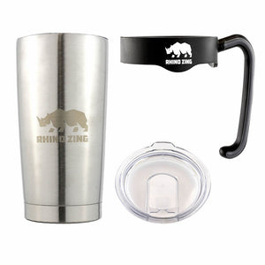 20 Oz Tumbler w/Handle Stainless Steel Travel Insulated Coffee Mug with Slide Lid - CampWildRide.com
