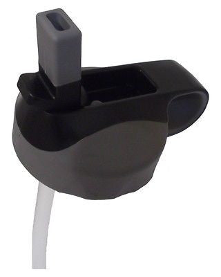 Wide Mouth Straw Lid for the Rhino Zing Water Bottle, Non-Insulated Black and Gray - CampWildRide.com