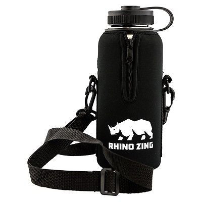 32 Oz Growler Stainless Steel Water Bottle w/Sleeve and Wide Mouth Standard Lid - CampWildRide.com