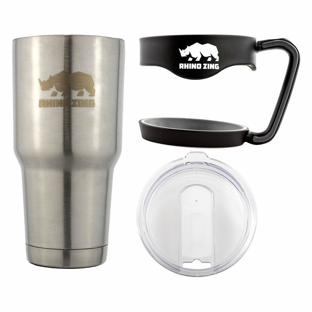30 Oz Tumbler w/Handle Stainless Steel Travel Insulated Coffee Mug with Slide Lid - CampWildRide.com