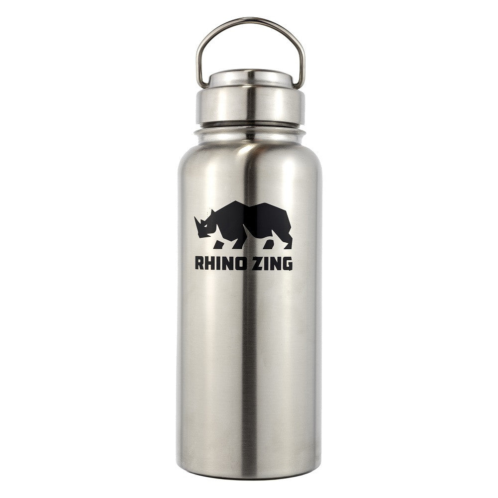 32 Oz Growler Stainless Steel Water Bottle with Wide Mouth Stainless Steel Lid - CampWildRide.com