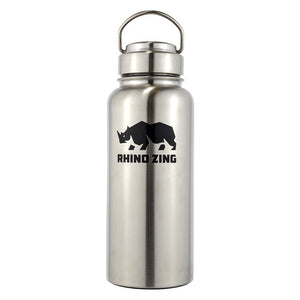 32 Oz Growler Stainless Steel Water Bottle with Wide Mouth SS Lid - CampWildRide.com
