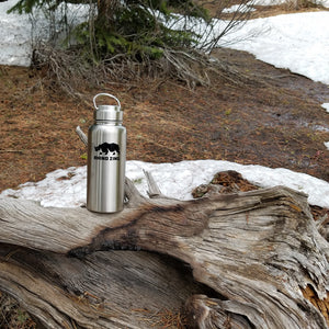 32 Oz Growler Stainless Steel Water Bottle with Wide Mouth SS Lid - CampWildRide.com