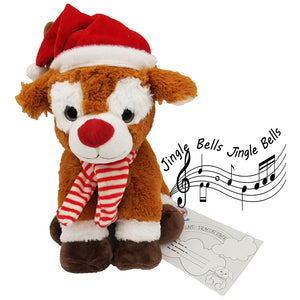 Christmas Reindeer Gift Box 16” Plush Doll with Jingle Bell sound inside. Adorable Gifts Boy Girl - CampWildRide.com