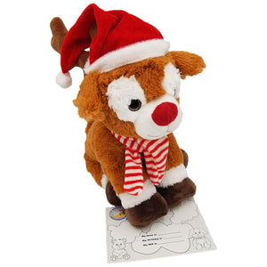 Christmas Reindeer Gift Box 16” Plush Doll with Jingle Bell sound inside. Adorable Gifts Boy Girl - CampWildRide.com