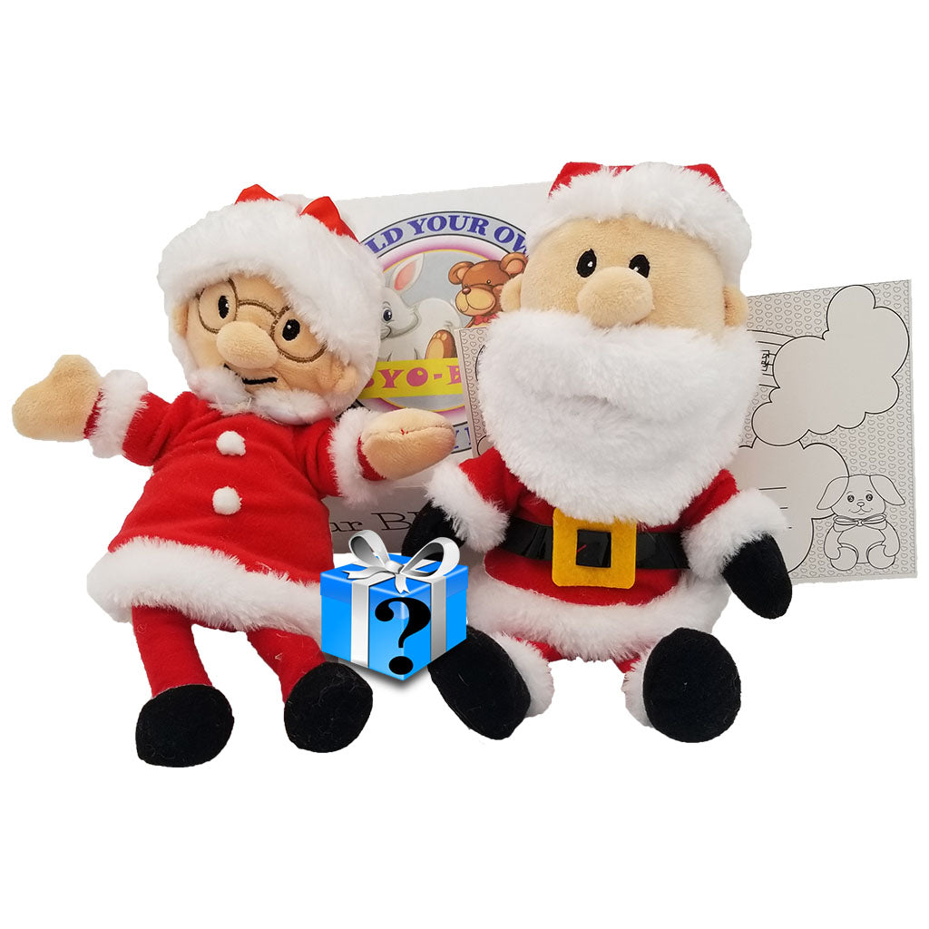 Christmas Santa Gift Box 8” Plush Doll Set with Mystery Surprise inside. Adorable Gifts Boy Girl - CampWildRide.com