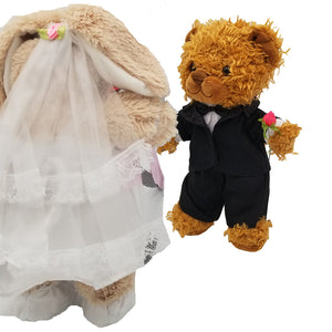 Bachelor Tuxedo Outfit with Rose and 8” Caramel the Bear Plush Animal Bundle - Stuffed Animals Plush Toy and Outfit - CampWildRide.com