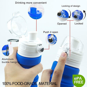 Collapsible Water Bottle Silicone Travel Bottle - CampWildRide.com
