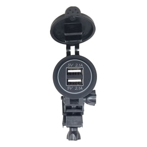 Motorcycle Dual USB Cable Charger Adapter 2.1A Power Socket - CampWildRide.com