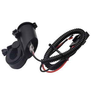 Motorcycle Dual USB Cable Charger Adapter 2.1A Power Socket - CampWildRide.com