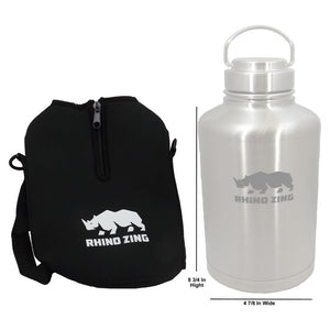 64 Oz Neoprene Water Bottle Sleeve/Pouch with Adjustable Shoulder Strap - CampWildRide.com