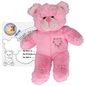 Stuffed Animals Plush Toy - “Pink Patch” the Bear 8” - CampWildRide.com