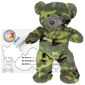Stuffed Animals Plush Toy - “G.I.” the Camo Bear 8” - CampWildRide.com