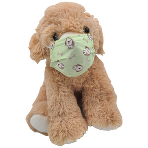 Stuffed Animals Plush Toy and Face Mask Bundle - “Goldie” the Dog 16” and Toy Mask “Dogs”