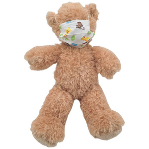 Stuffed Animals Plush Toy and Face Mask Bundle - “Butterscotch” the Bear 16” and Toy Mask “Jungle”