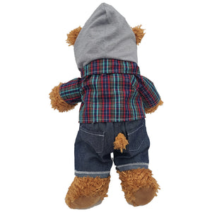 Stuffed Animals Plush Toy Outfit – Skater Hoodie w/Denim Pants Outfit 16”
