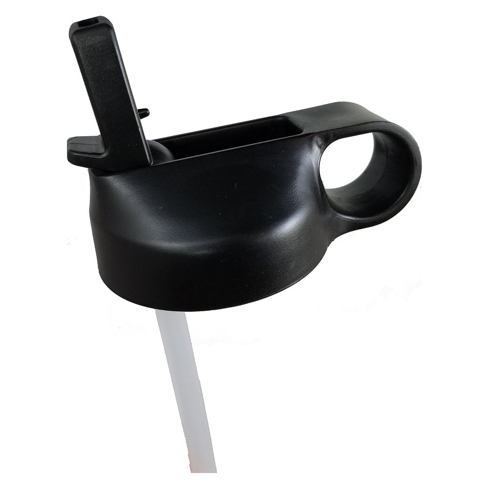 Wide Mouth Straw Lid for the Rhino Zing Water Bottle, Non-Insulated Black - CampWildRide.com